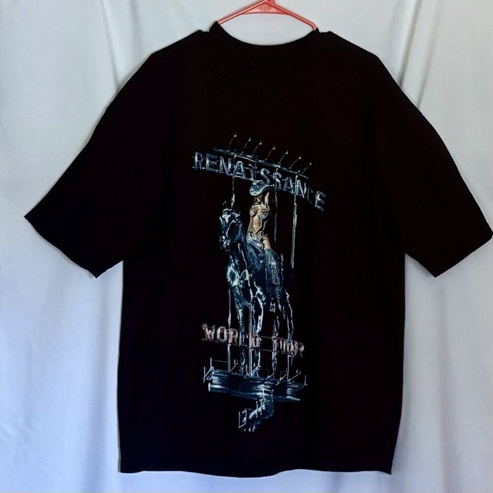 Beyoncé Renaissance World Tour T-Shirt Black Short Sleeve Concert Tee Size XL